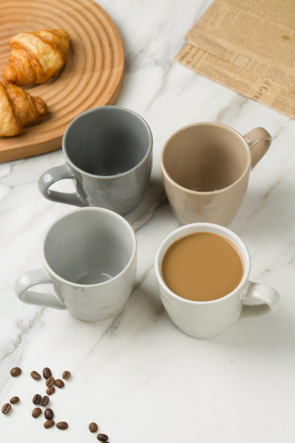 famiware Mars 4 Pieces Coffee Mug, 14 oz Tea Mug, Catering Mugs with Handle for Coffee, Tea, Cocoa, Milk, Multi-color