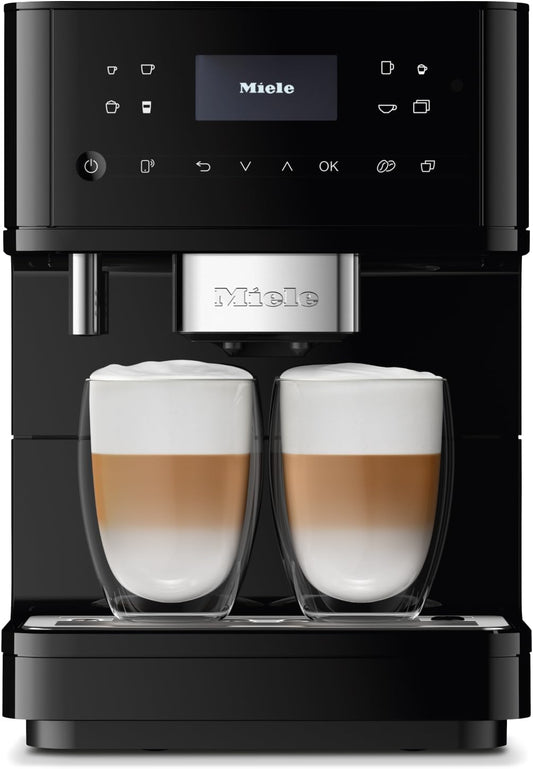 Miele CM 6160 MilkPerfection Automatic Wifi Coffee Maker & Espresso Machine Combo, Obsidian Black - Grinder, Milk Frother