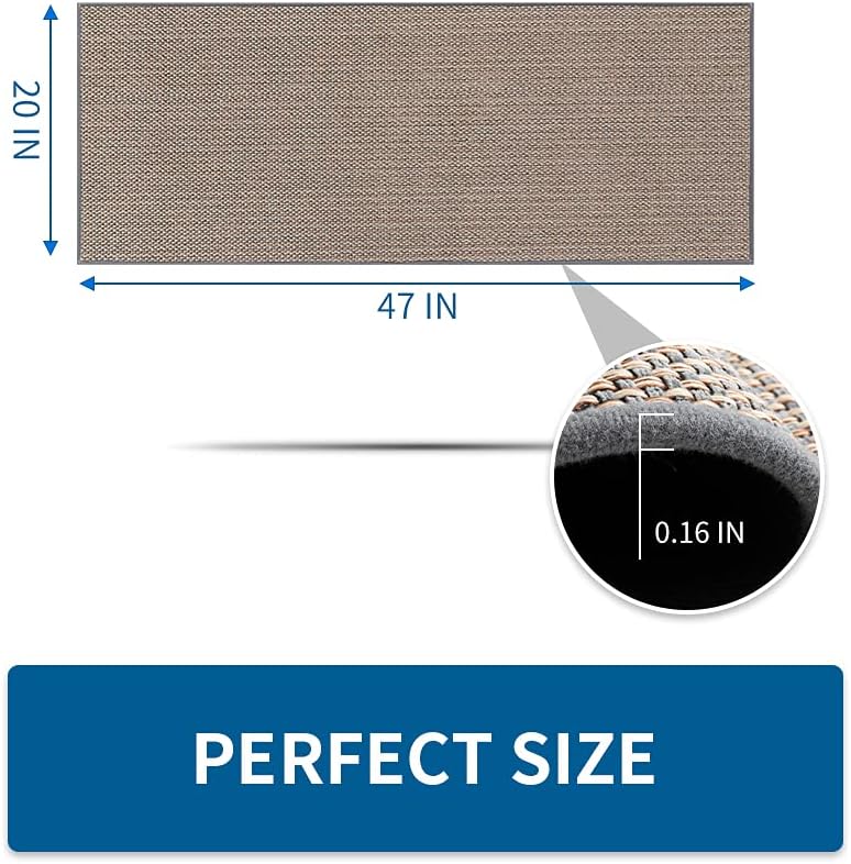 Kitchen Rugs and Mats Non Skid Washable, Absorbent Runner Rugs for Kitchen, Front of Sink, Kitchen Mats for Floor(Grey, 20"x47")