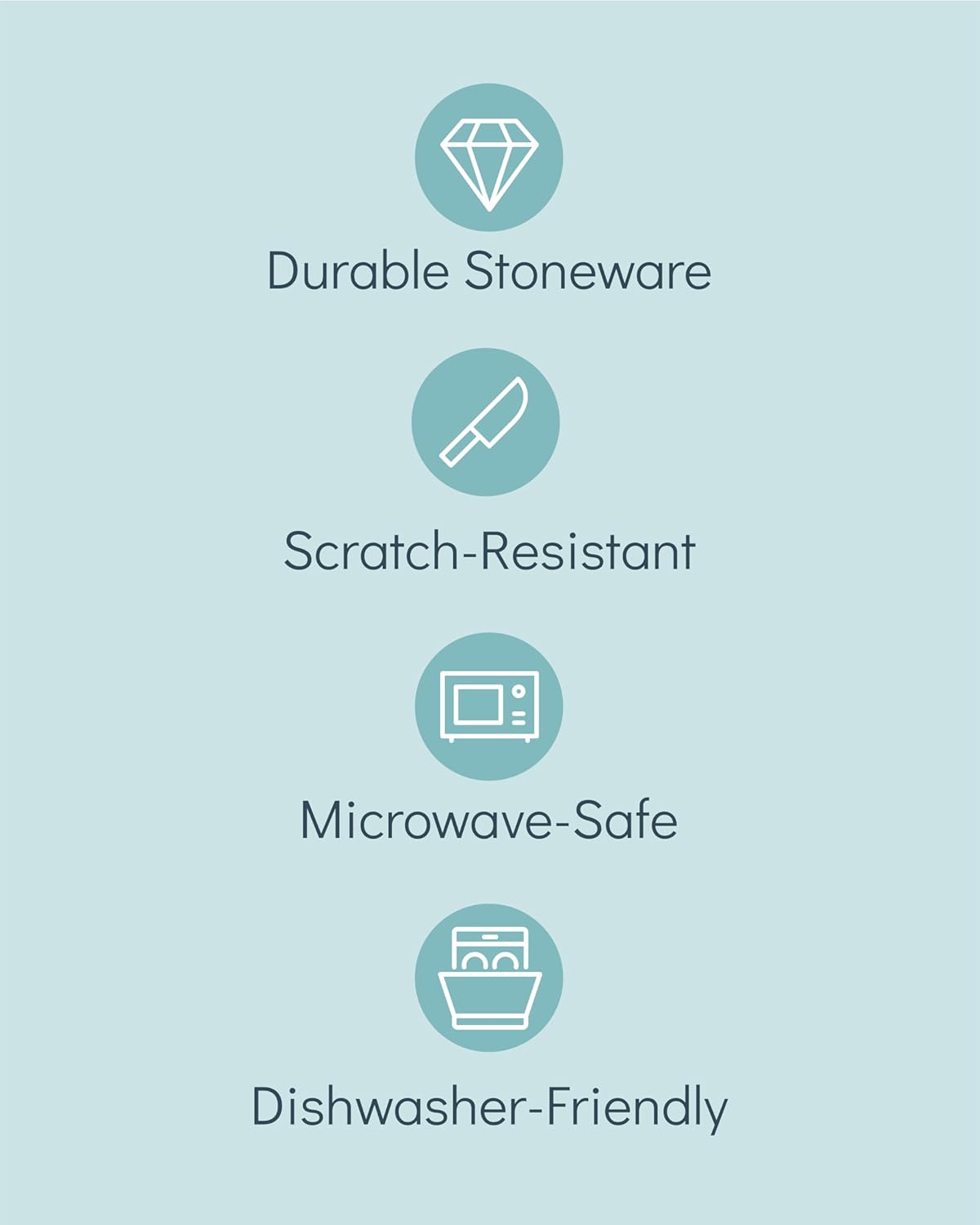 Stoneware dinnerware set 4 persons Rustic 12 pcs - Rustic design dinnerware set, dishwasher safe - Bowl and plate set - Pure Living dinnerware in smoky blue…