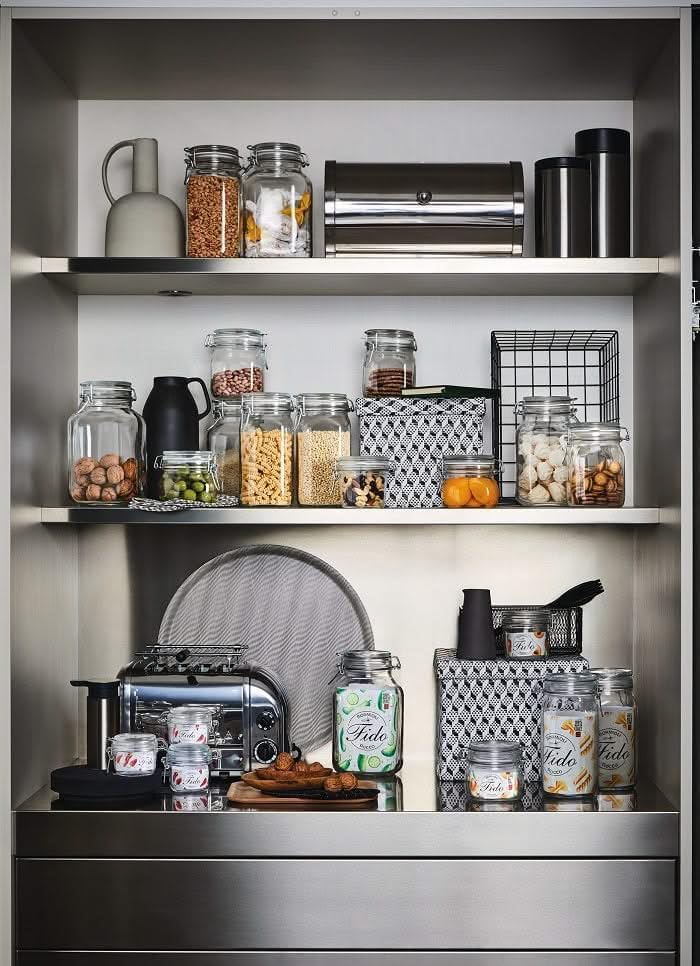 Bormioli Rocco Fido Glass Square Jar, 3 Liter