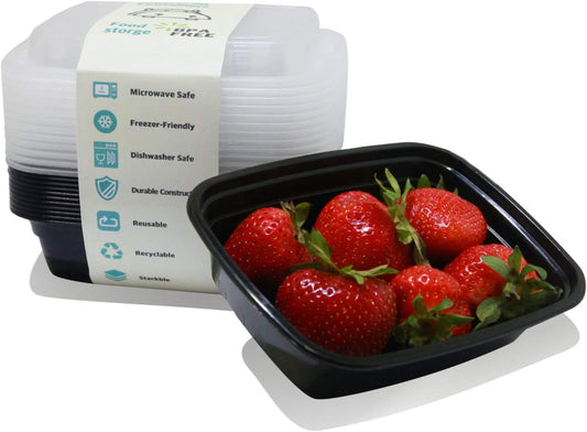 PARTYHIPPO Small Meal Prep Containers Single Lids, 12 OZ 12-pack, Food Storage Bento BPA Free | Stackable | Reusable Lunch Boxes, Microwave/Dishwasher, Freezer Safe,Portion Control