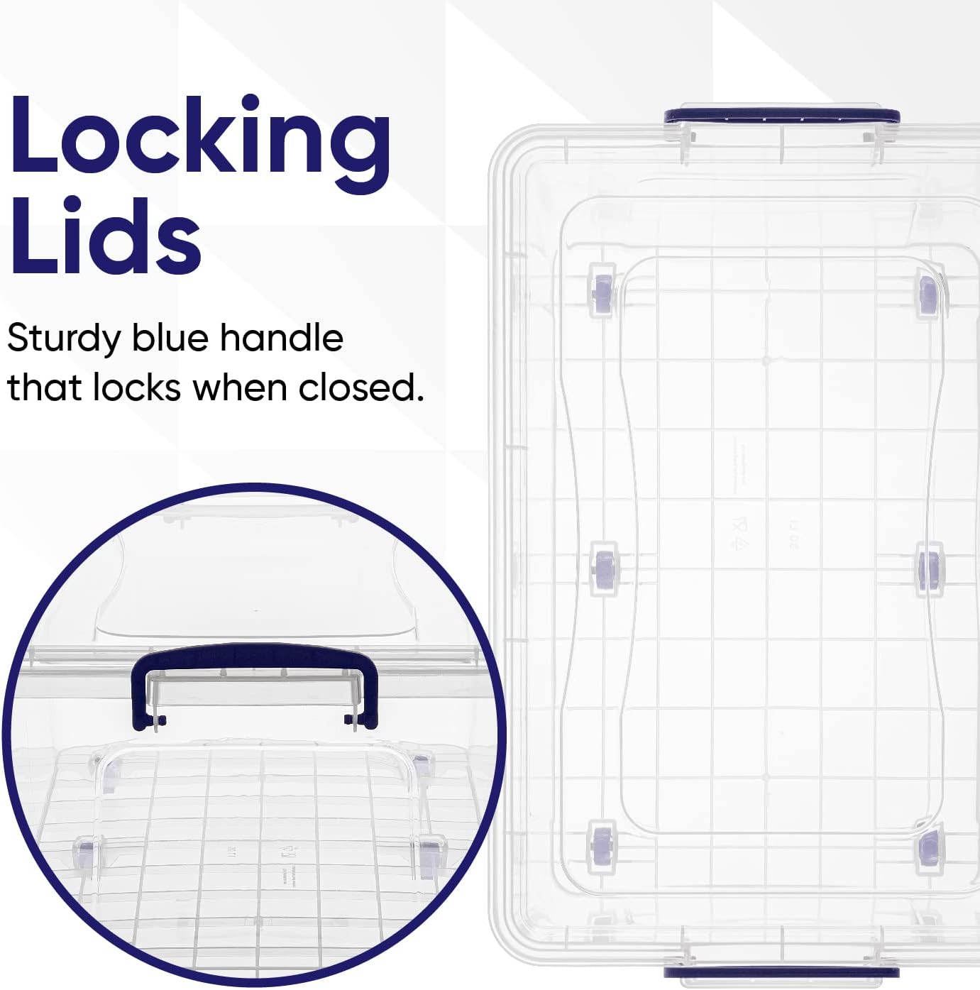 Superio Storage Bins with Lids, Clear Plastic Containers for Organizing, Stackable Totes, BPA Free, Odor Free, Organizer Boxes for Home, and Dorm (4 Pack, 32 Quart)