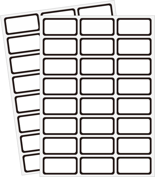 STARLIBOO Removable Labels, Blank Freezer Labels for Food Containers, 1x2 Inch Freezer Stickers, Freezer Labels to Write on/Waterproof Labels/Easy Peel Off (Black Border, 360 Labels)