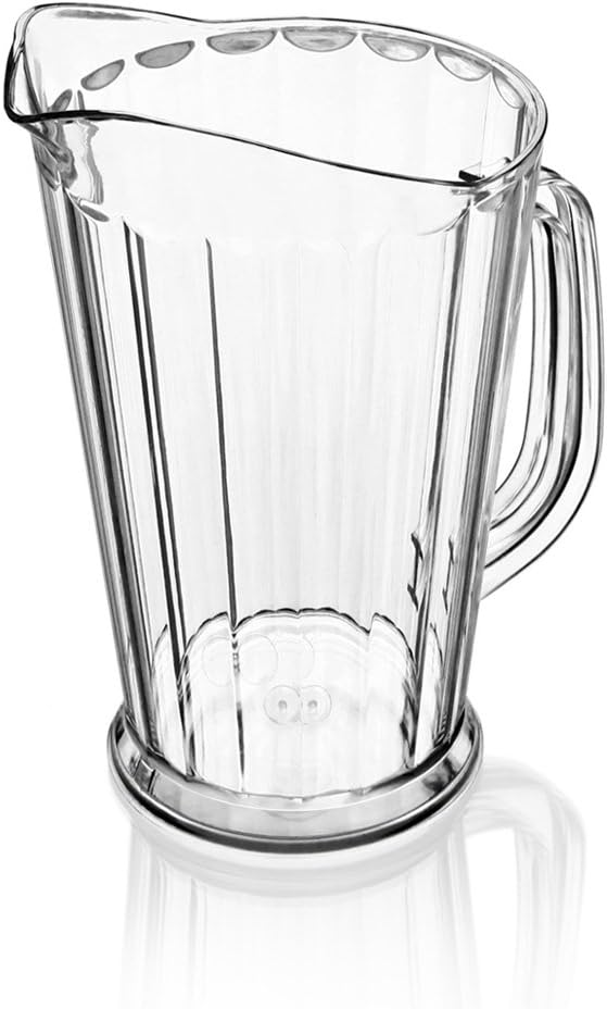 New Star Foodservice 46144 Polycarbonate Plastic Tapered Style Restaurant Water Pitcher, 60-Ounce, Clear