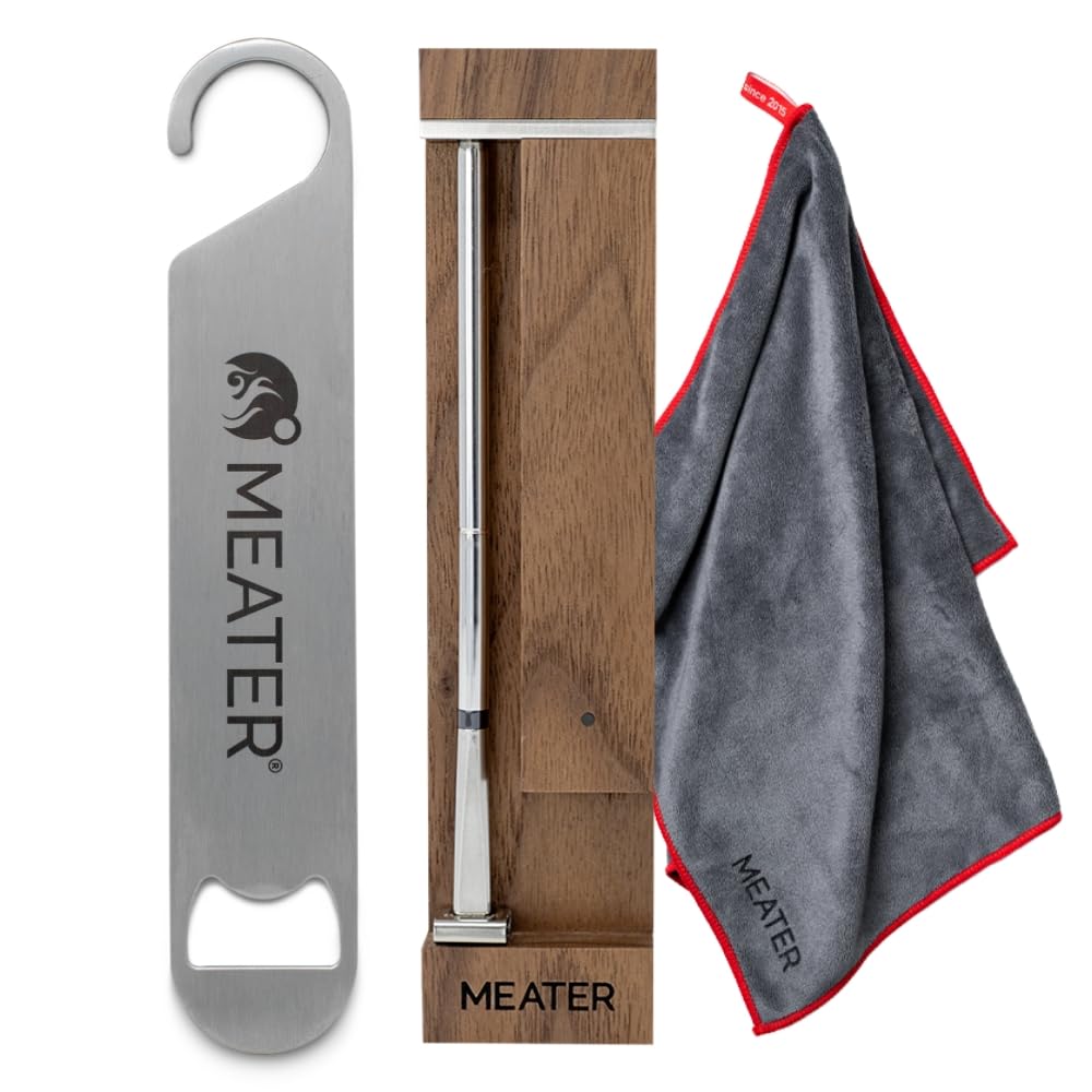 MEATER Pro Bundle: Smart Wireless Meat Thermometer with Built-in WiFi | Kitchen Towel & Bar Blade Opener | Long Range for Grilling, Smoking, Roasting & BBQ | Limited Edition Brown Sugar Color