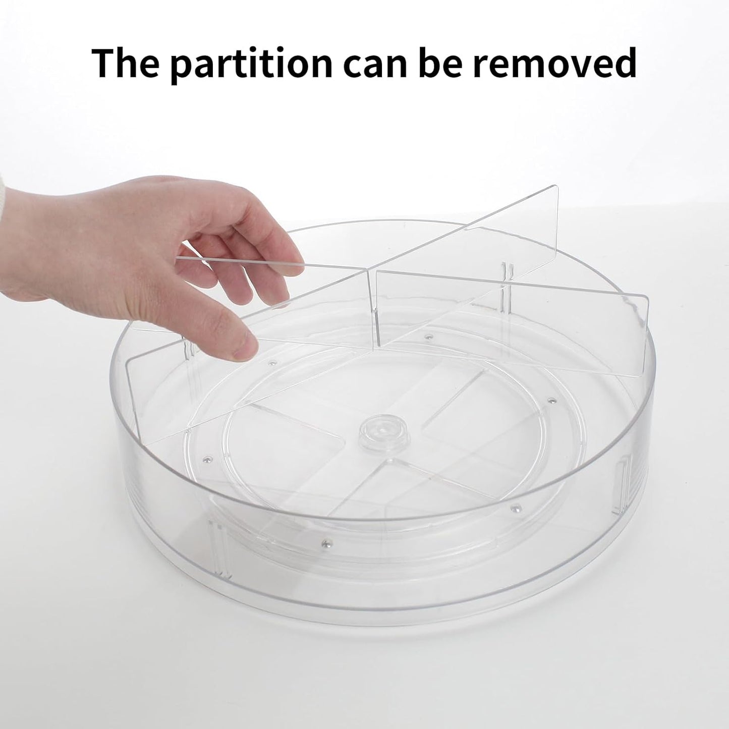 2 Pack Lazy Susan, 10.5 Inch Lazy Susan Organizer, 360 Degree Swivel, for Kitchen, Pantry, Refrigerator, Bathroom and Vanity Countertops (Clear) (2P-10.5 Inch)