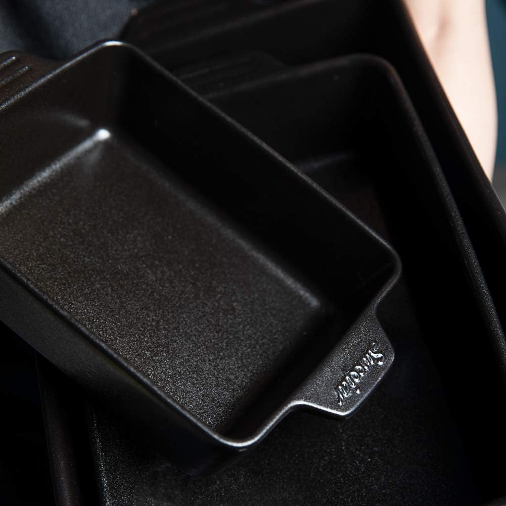Sweejar Ceramic Bakeware Set, Rectangular Baking Dish for Oven Lasagna Pans for Cooking, Kitchen, Cake Dinner, Banquet and Daily Use, 11.8 x 7.8 x 2.76 Inches of Casserole Dishes (Black)