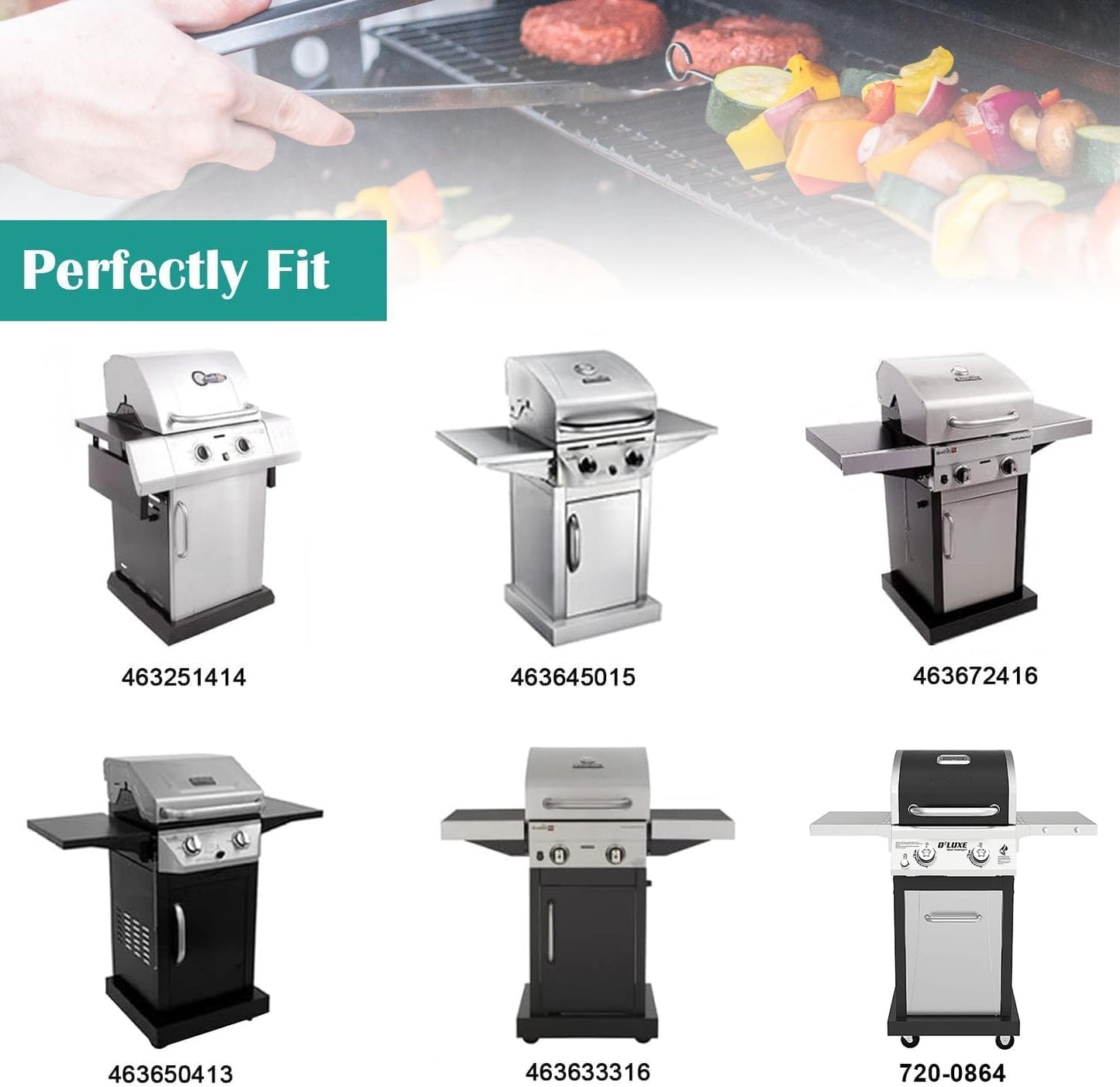 Full Size Griddle Inserts for Charbroil Performance 2 Burner 463630021 463660421 463630422 463660021 463655621, Flat Top Griddle for Char-Broil Advantage 463631410 463251414 463672019 Grill