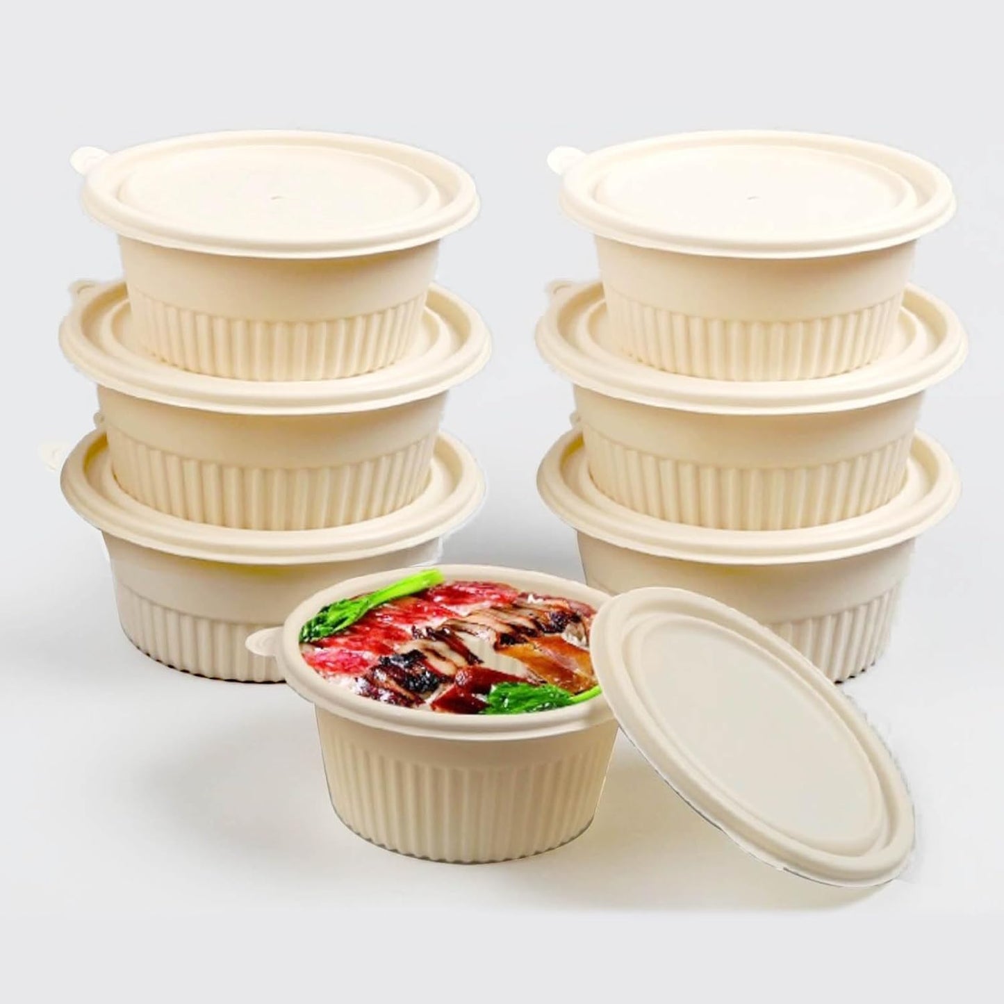 30 Pack 16 ounce Prep Meal Containers, Food Storage Boxes. Reusable Takeaway Containers， Stackable Bento Boxes. Microwave Refrigerators Are Safe.