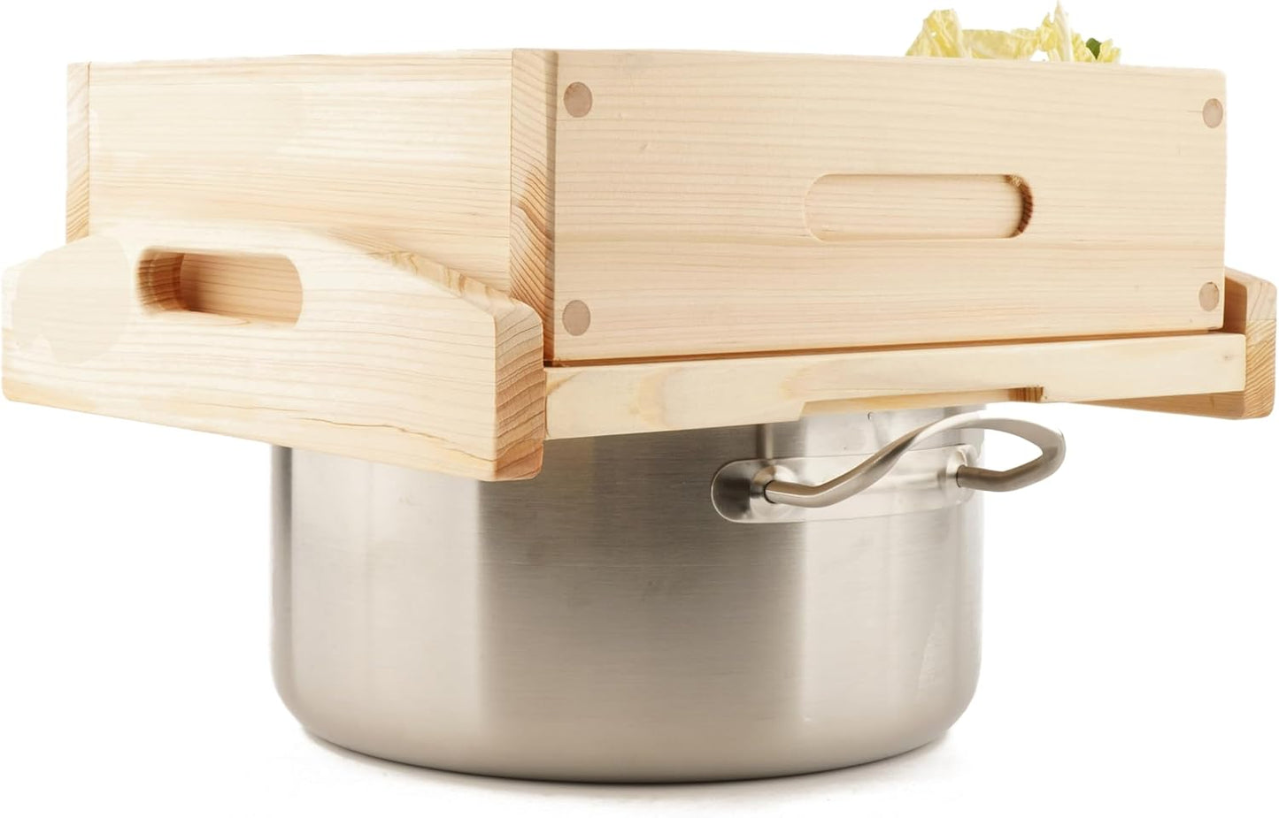 BOUMBI Hinoki wood Square Steamer, available for 8.6-9.6 inces round pots (11 x 11 x 3.54 inches)