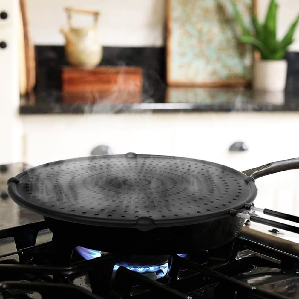 Splatter Screen for Frying Pan, Grease Splatter Guard, Heat-Resistant Splatter Guards for Frying, Silicone Splatter Guard for Everyday Cooking, Dishwasher Safe （16in×12in×0.5in）