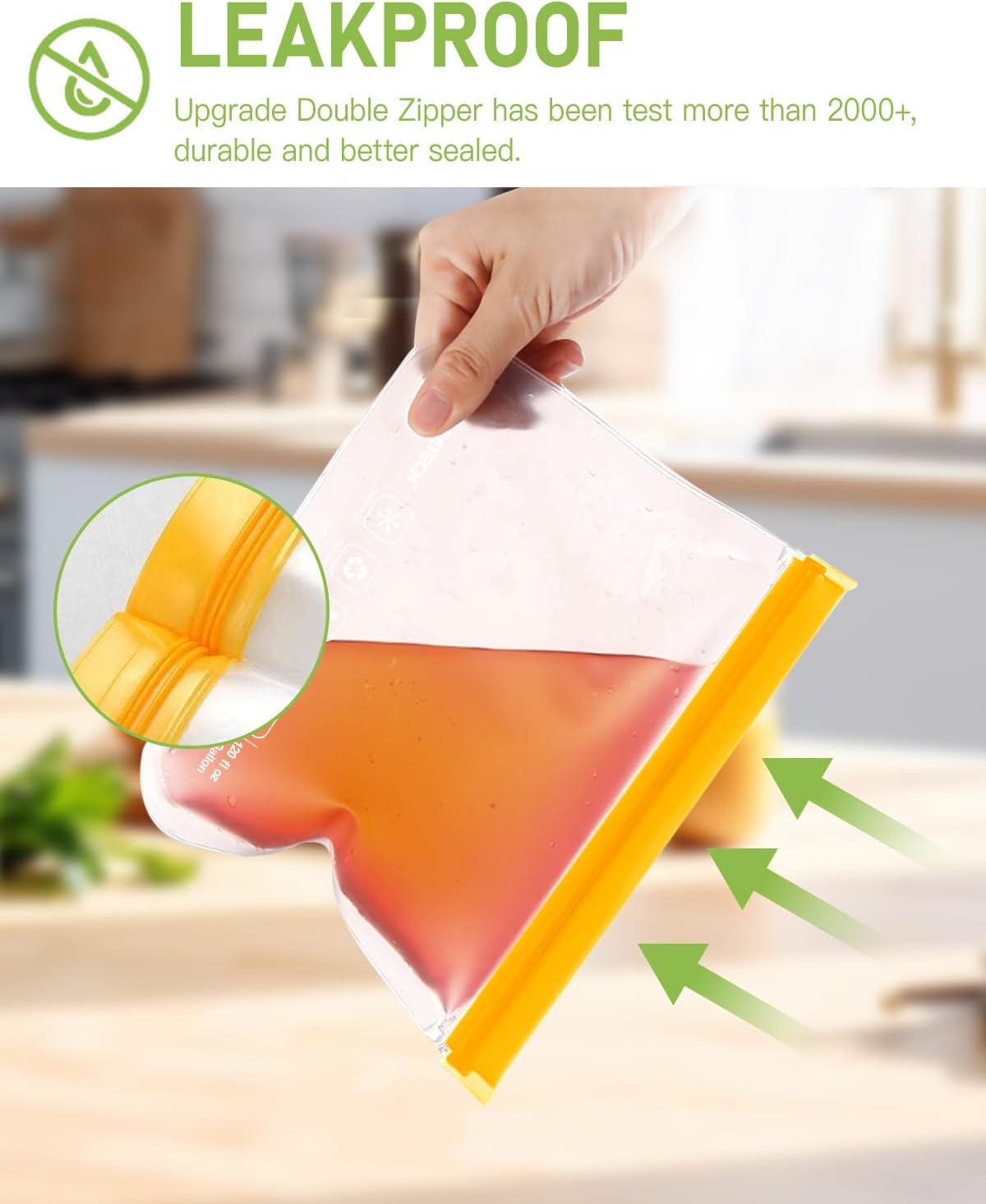 IDEATECH 12Pack Reusable Food Storage Bags Dishwasher Safe,Leakproof Gallon Freezer Bags, BPA Free Quart Sandwich Size Silicone Reusable Baggies for Marinate Meats,Travel(7Gallon 5Quart, Colored)