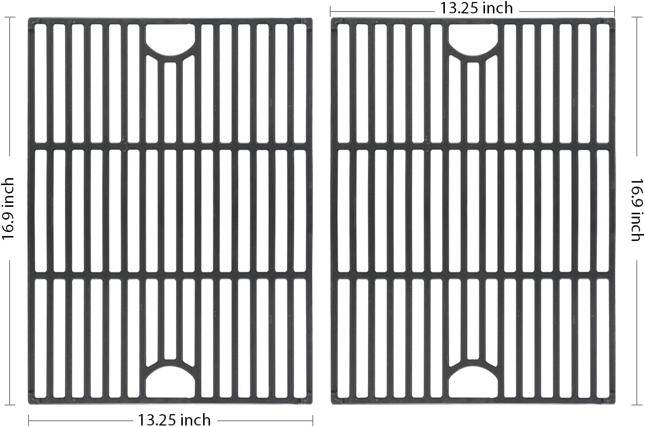 Grill Grates for Nexgrill 4 Burner 720-0830H 720-0830D 720-0670A 720-0783C 720-0783E 720-0958A, 17" Cast Iron Replacement Parts for 5 Burner 720-0888N Charbroil 463241113 463446015, Kenmore Gas Grill
