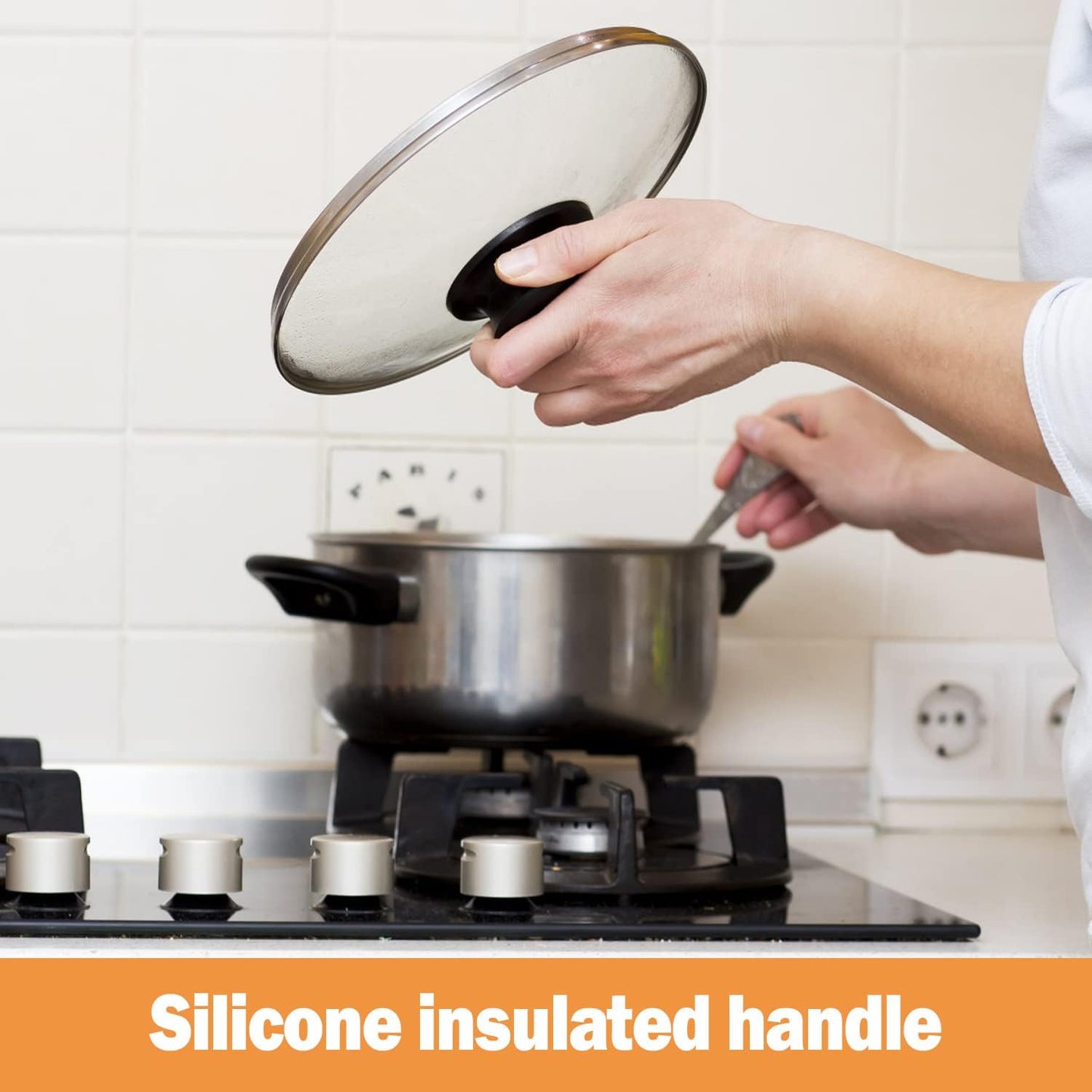 Wadaza Pan Lid 6.5 Inch - Tempered Glass Pot Lid - Oven Safe Replacement Glass Lid for Frying Pan Wok Pot Skillet