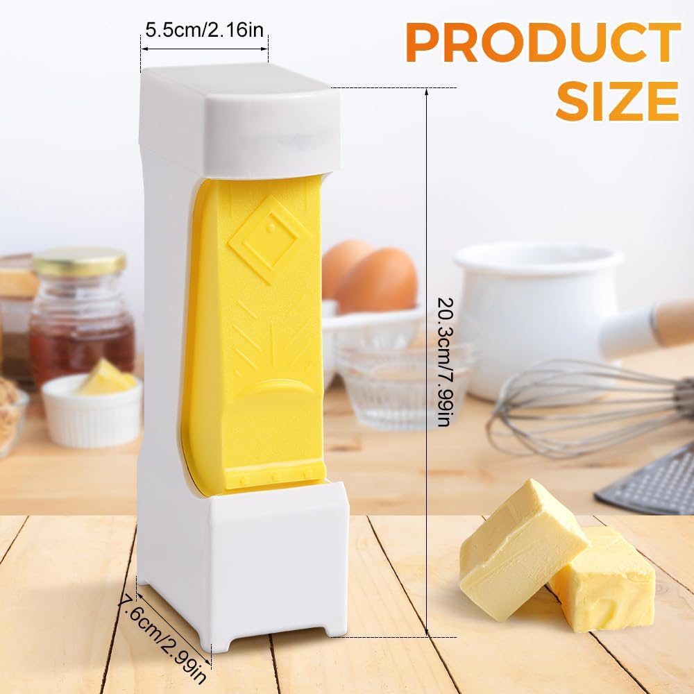 Butter Cutter, One-Click Butter Cutter,2025 NEW Single-Stick Butter Cutter, Butter Dispenser with Stainless Steel Blade and Storage Case for Quickly Making Bread, Cakes, Breakfast (3PCS)
