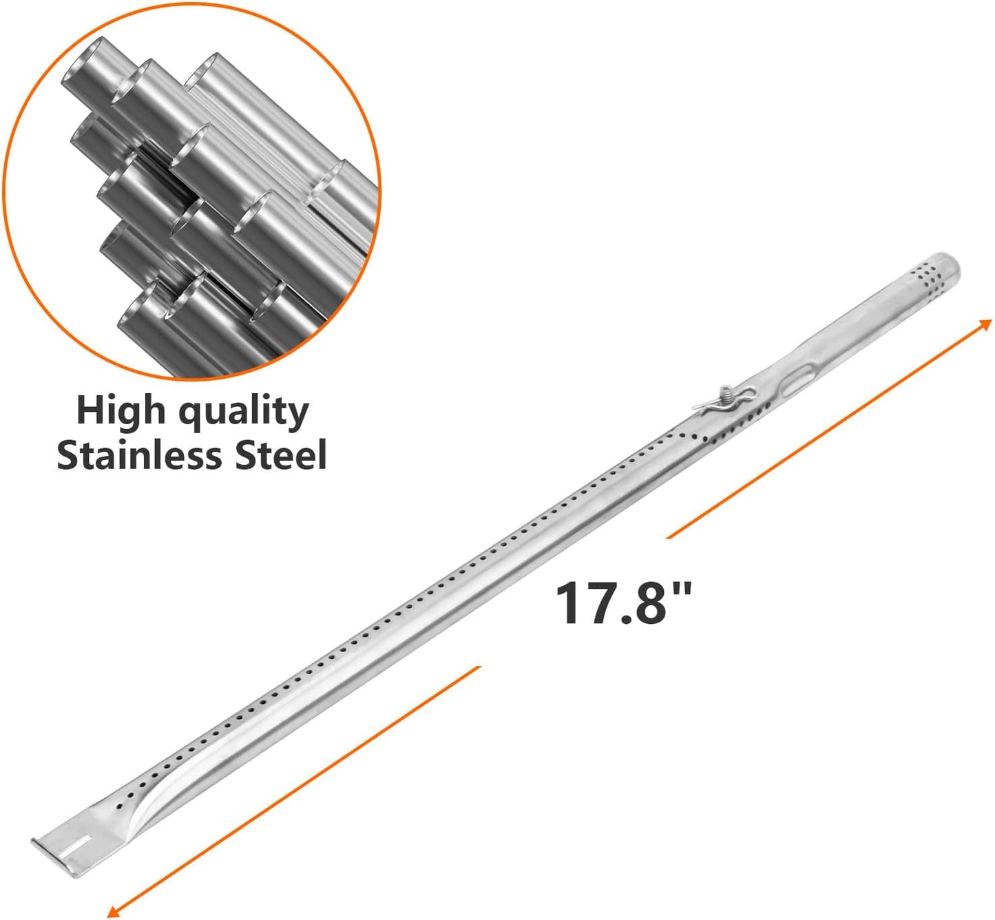 Cast Iron Grill Grates and Stainless Steel Grill Part Kit for Charbroil Performance 6 Burner Grills 463276517 463238218 463276617 463238218, Heat Plates, Burners, Adjustable Crossover Tube, Ignition