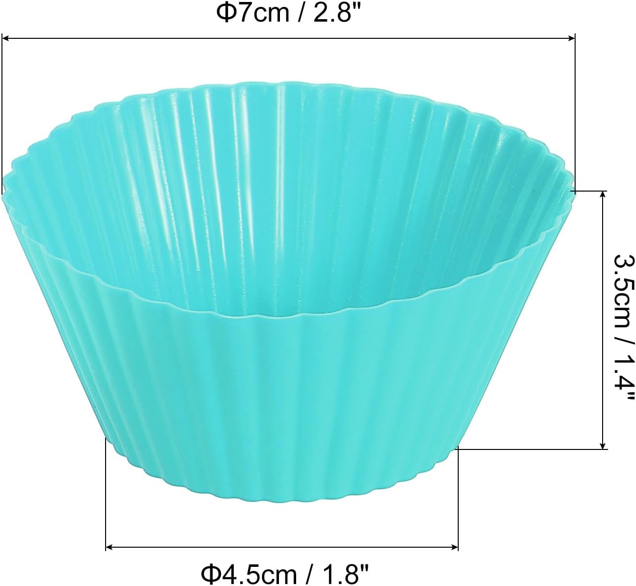 uxcell 42Pcs Silicone Cupcake Liners, Non-Stick Baking Cups, for Cooking Eggs, Baking Muffins and Make a Cake(Mint Green)