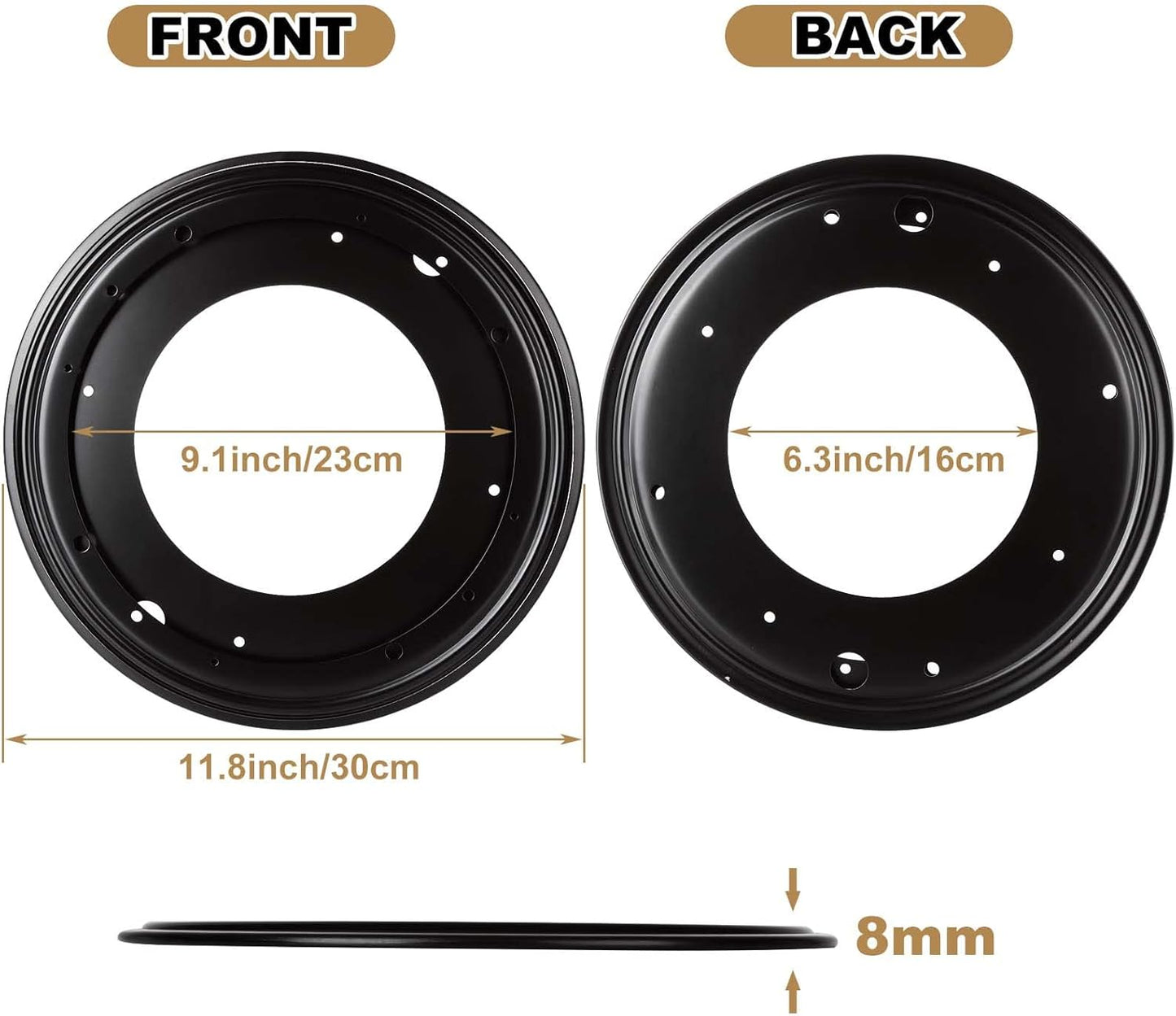 12 inch Lazy Susan Hardware, 4 Pcak Large Lazy Susan Turntable Bearing 5/16" Thick 1000lbs, Lazy Susan for Table, Serving Trays, Kitchen Storage Racks, Craft Table, Rotating Bearing Plate