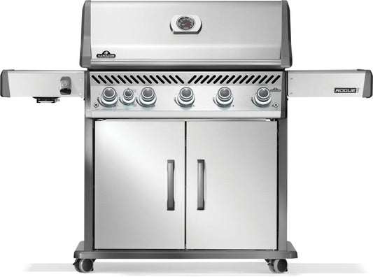 Napoleon Rogue PRO 625 Propane Gas Grill with Infrared Side Burner, Stainless Steel, Durable 6-Burner Gas BBQ