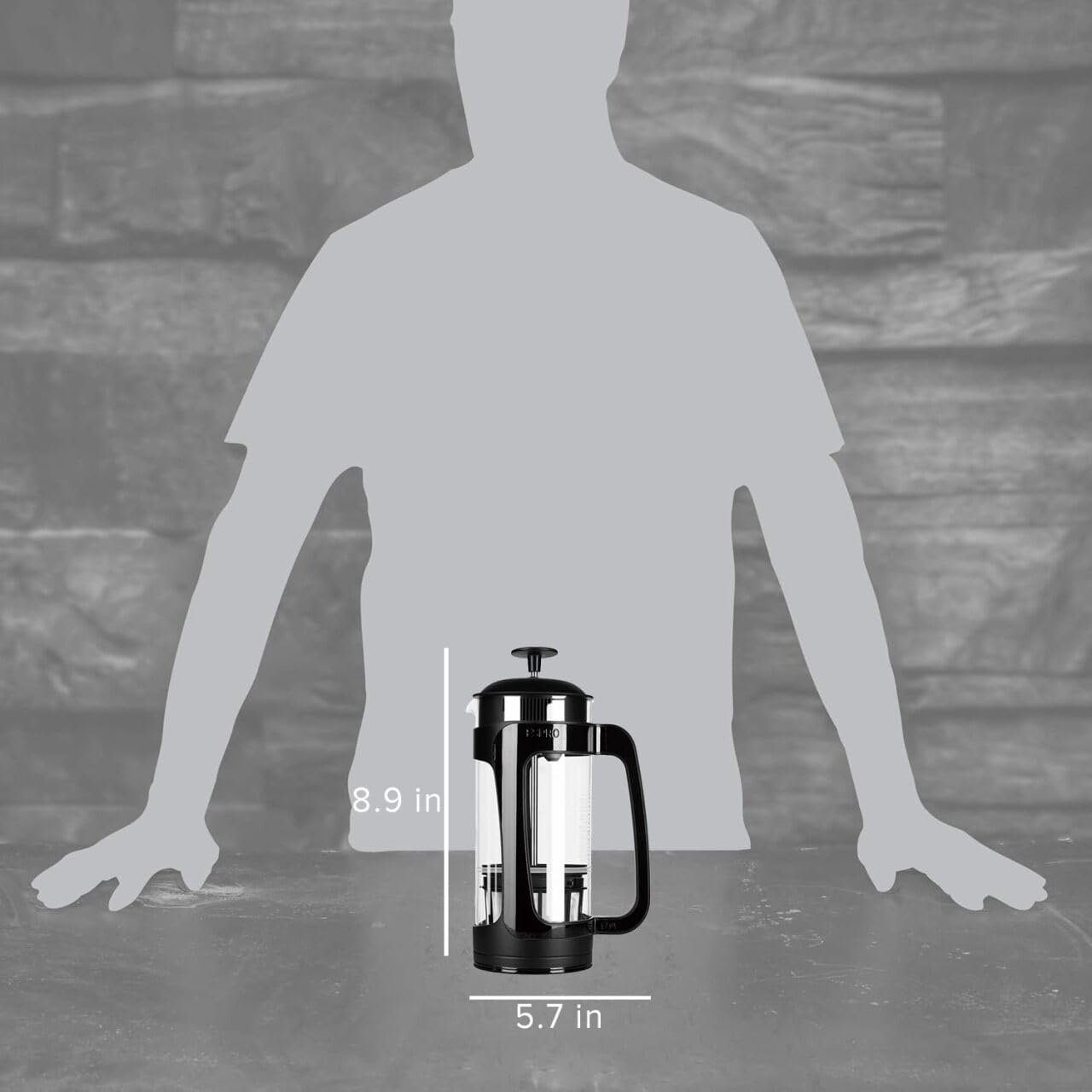 ESPRO - P3 French Press Coffee Maker – Patented Double Microfilter for Sludge and Grit Free Coffee, Black, 18 oz