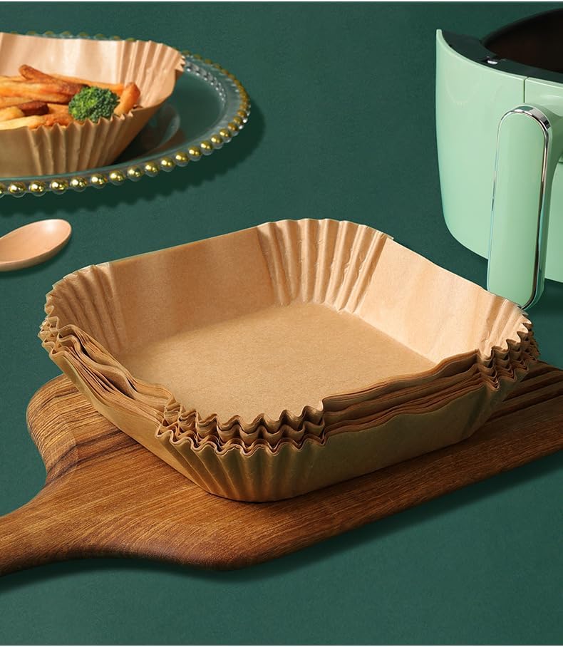 100Pcs Air Fryer Liners Disposable,LYHOLKEER 9inch Airfryer Liners for 5-8QT,Square Air Fryer Parchment Paper Liners for Ninja AF141/AF181/Chefman/Cosori/Instant Pot/Cuisinart and Other 5 to 8Quarts