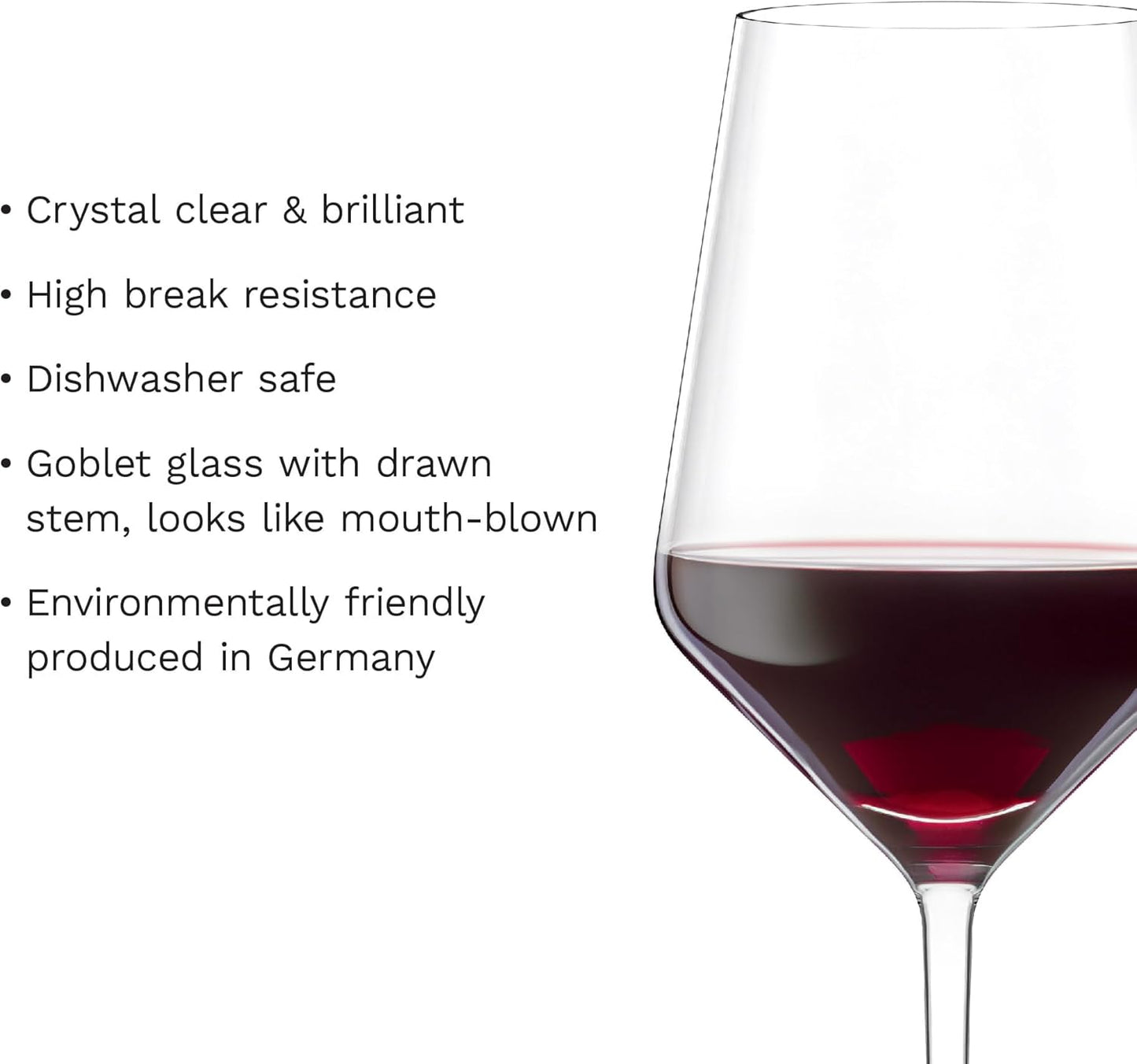 Stölzle Lausitz Bordeaux Red Wine Glasses Set of 6 (REVOLUTION). Dishwasher Safe, Lead-free Crystal Red Wine Glass (22 fl oz). Durable & Elegant Wine Glasses - Genuine Stölzle Wine Glass Set