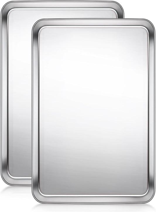 Baking Sheet, Cookie Sheet, Stainless Steel Baking Pan, 2 Piece-19.6''x 13.8'' x 1.2'', Large Sheet Pan for Oven, Baking Tray for Baking&Roasting, Nonstick&Nontoxic&Easy Clean