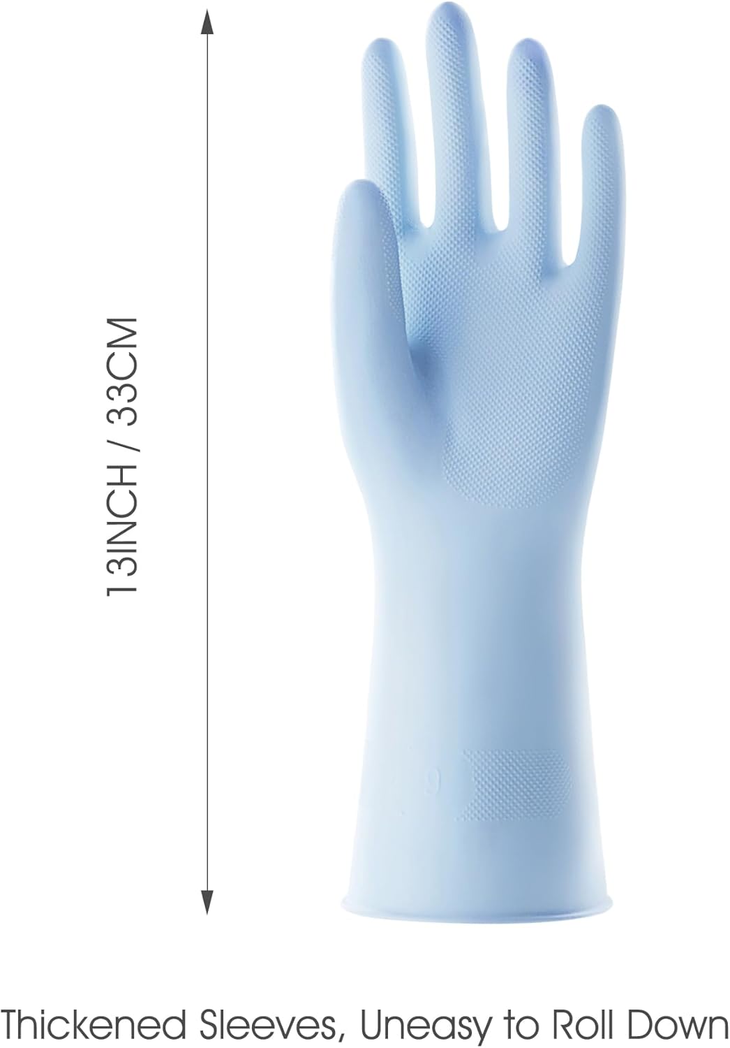 COOLJOB 2 Pairs Thickened Rubber Gloves with Cotton Lining & Non-slip Grip, Colorful Household Long Lasting Dishwashing Gloves for Kitchen & Bathroom Cleaning, Orange & Blue, Small