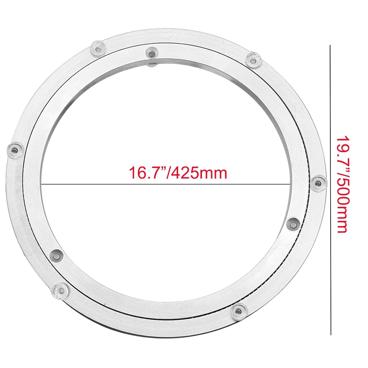 Aluminium Alloy Turntable Bearing, Heavy Duty Swivel Turntable Lazy Susan Rotating Bearing Turntable Round Dining Table Smooth Swivel Plate Hardware, 20"