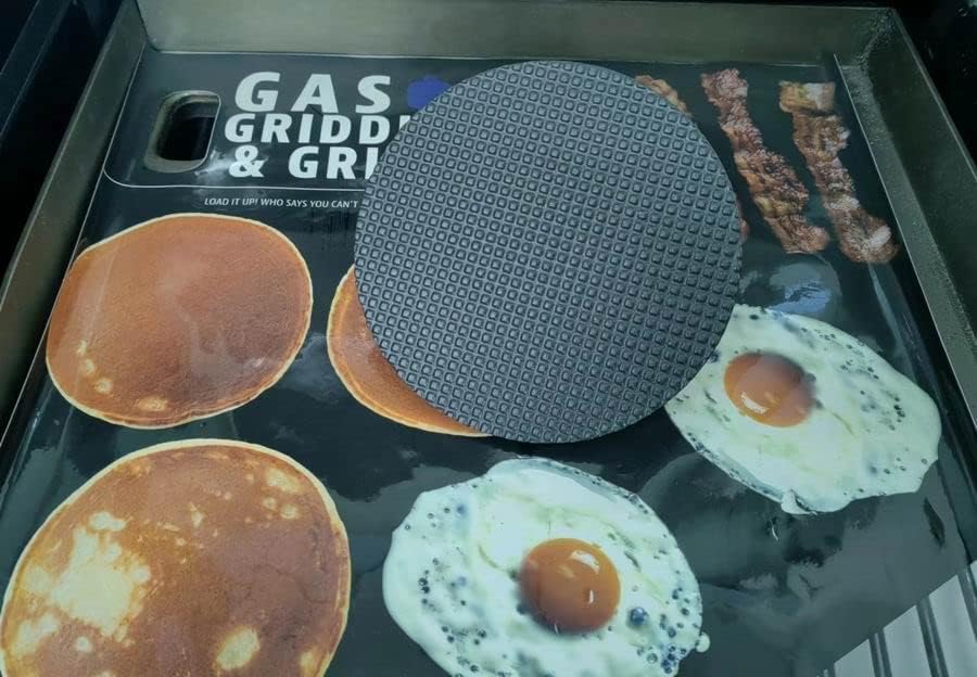 2-Pack Burger Press 7.08" Round,Heavy-Duty Cast Iron Smash Burger Press Meat Steak with Wood Handle for Blackstone Camp Chef Pitboss Weber Griddle Grills (2 Round)