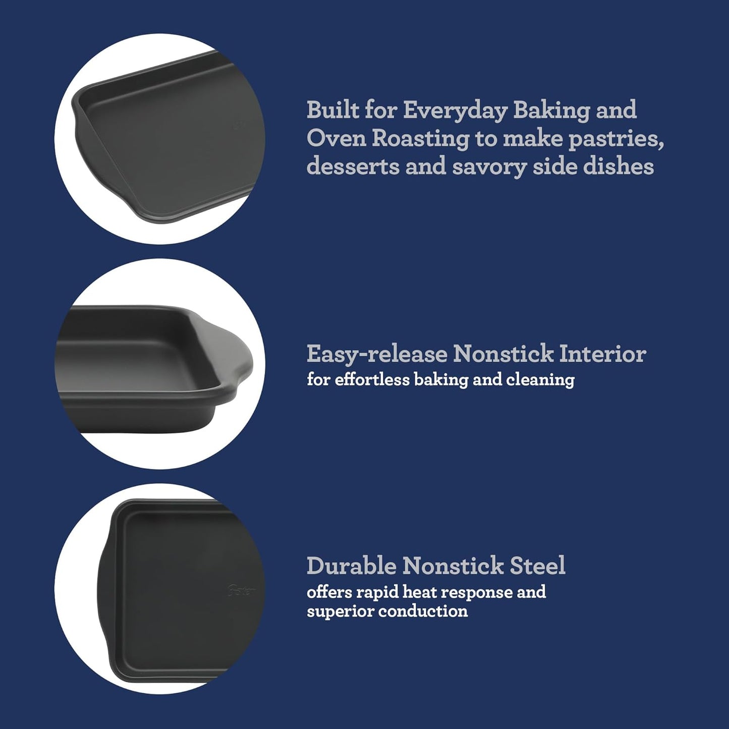 Oster Teston 13 x 9 Inch Nonstick Carbon Steel Cookie Sheet - Matte Black