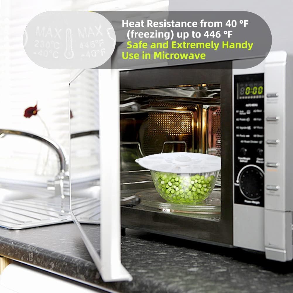 Silicone Lids for Food Storage - Silicone Bowl Covers Silicone Pot Lids BPA Free Silicone Suction Lids Silicone Microwave Cover Silicone Pot Covers for Cups Bowls Pots Pans Oven Fridge