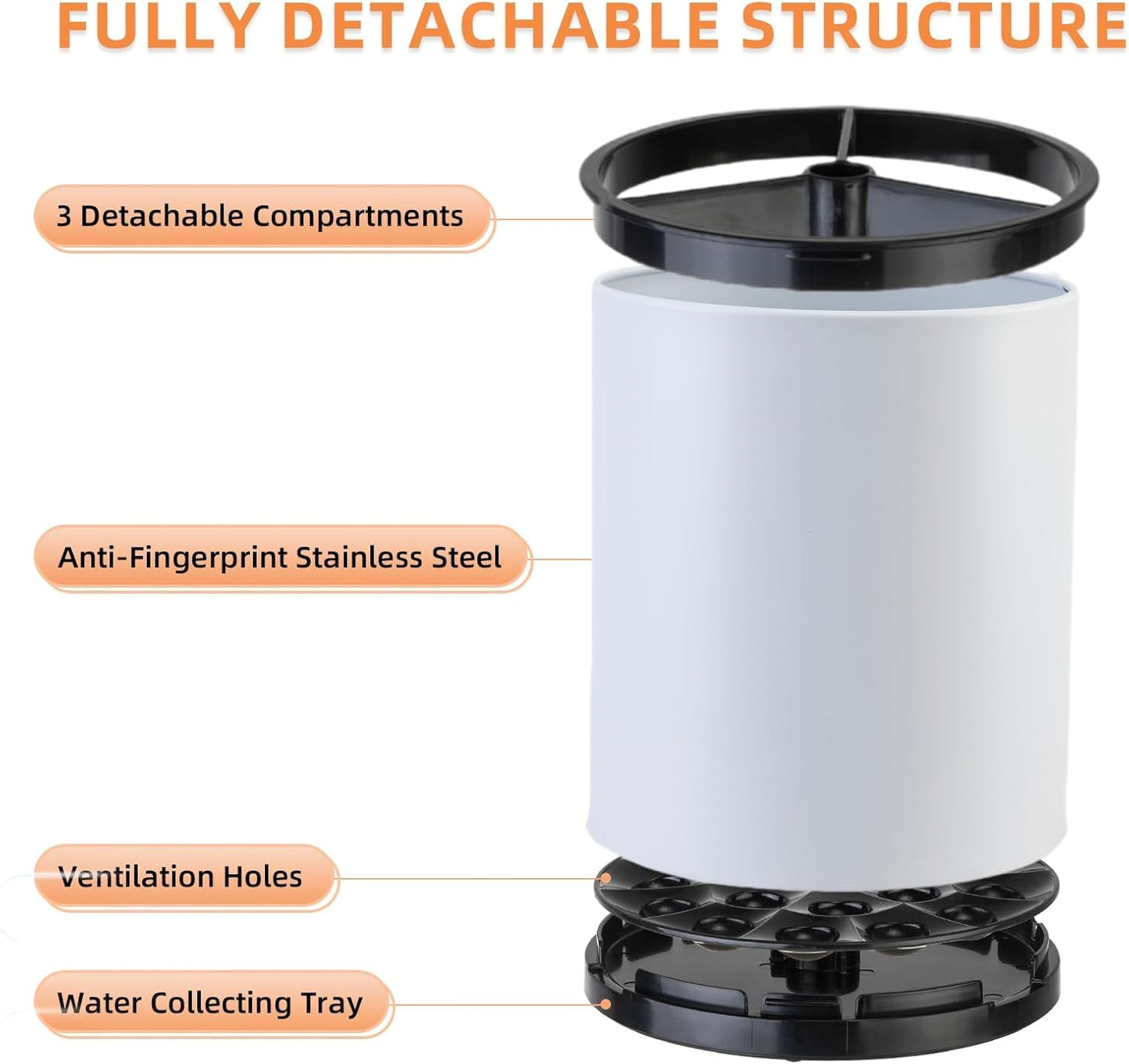 Utensil Holder,4-in-1 Large Kitchen Utensil Holder For Counter,Rotating Silverware Organizer Cooking Flatware Spoon Spatula Tool Cutlery Container Stainless Steel Caddy