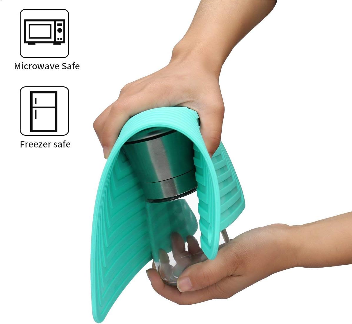 LogHog Large Silicone Trivet Mats for Hot Dishes/Pans, Heat Resistant Pot Holder, 9"x12" Non Slip Flexible Durable Pot Coaster Kitchen Table Mats Set of 2 (Teal)