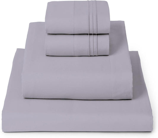 Mellanni California King Sheets Set - 4 PC Iconic Collection Bedding - Hotel Luxury, Extra Soft, Cooling Bed Sheets - Wrinkle, Fade, Stain Resistant (Cal King, Lavender)