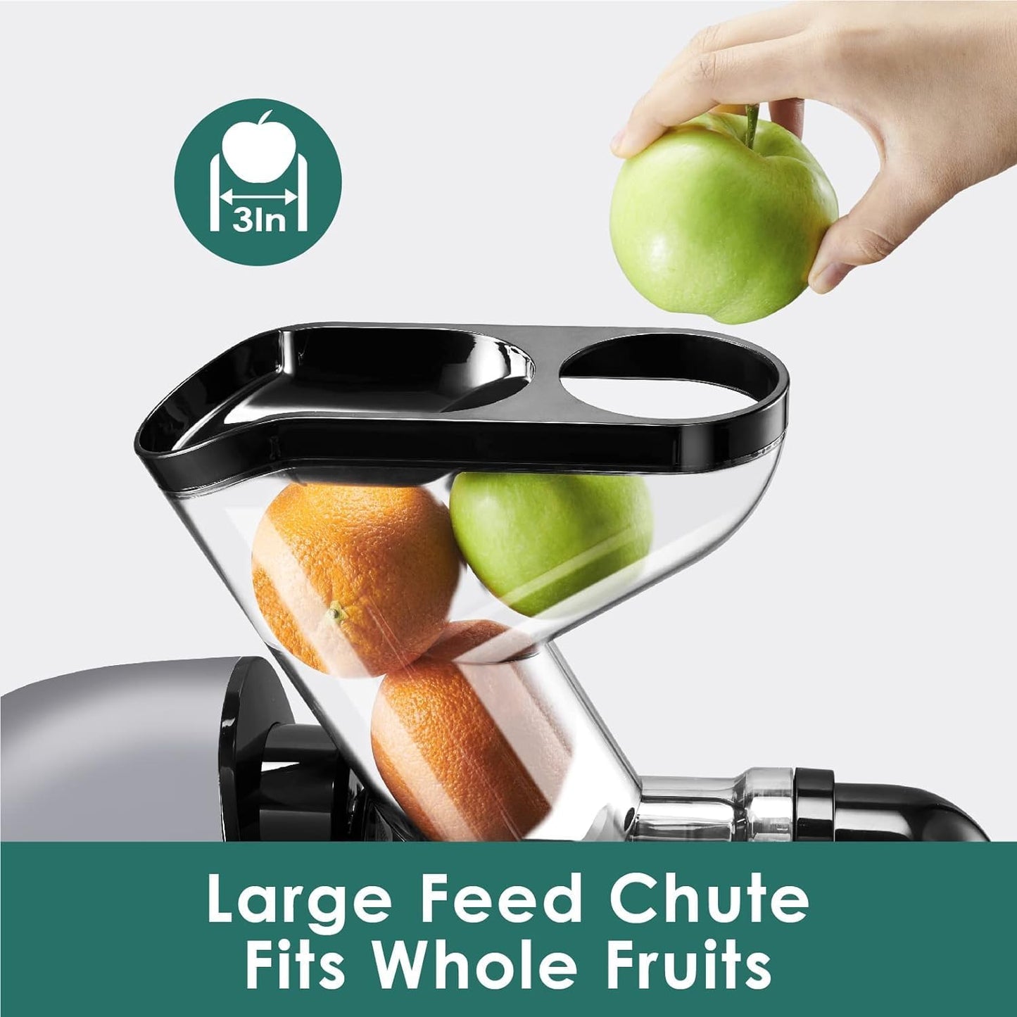 Juicer Machines Vegetable and Fruit, Cold Press Juicer, High Juice Yield Masticating Juicer,Juicer Squeezer with Reverse Function, Tritan Material, Easy to Use and Clean 200W(Silver)