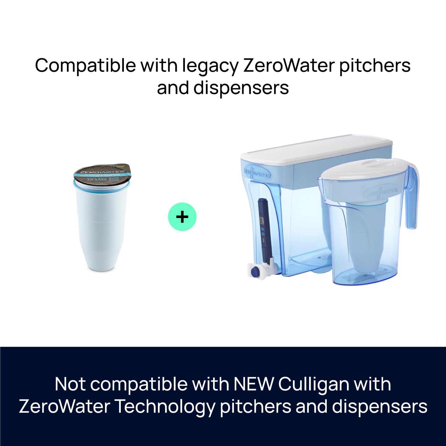 ZeroWater 23-Cup Dispenser Ready-Pour 5-Stage Water Filter with 0 TDS Water Filter – IAPMO Certified to Reduce Lead, Chromium, and PFOA/PFOS