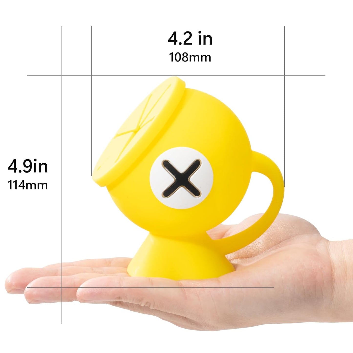 Li&Zhao Toddler Snack Cups - Baby Snack Containers Silicone Snack Cups for Toddlers Spill Proof Baby Food Catcher for Toddlers and Babies(Yellow)