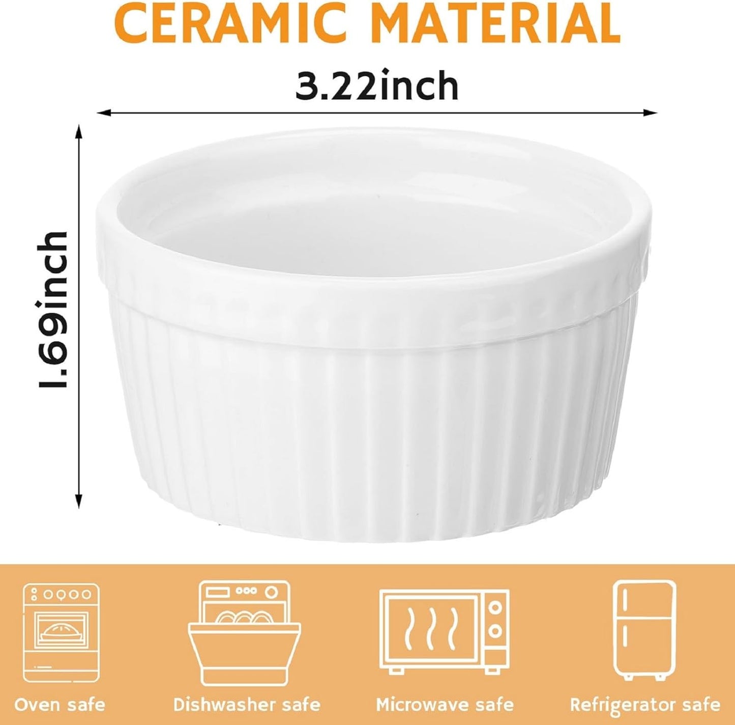 Treela 40 Pieces Ceramic Butter Warmers Set Included Butter Warmers Melter 32 Tealight Candles for Chocolate Cheese Fondue Crab Lobster Microwave Oven(White and Black)