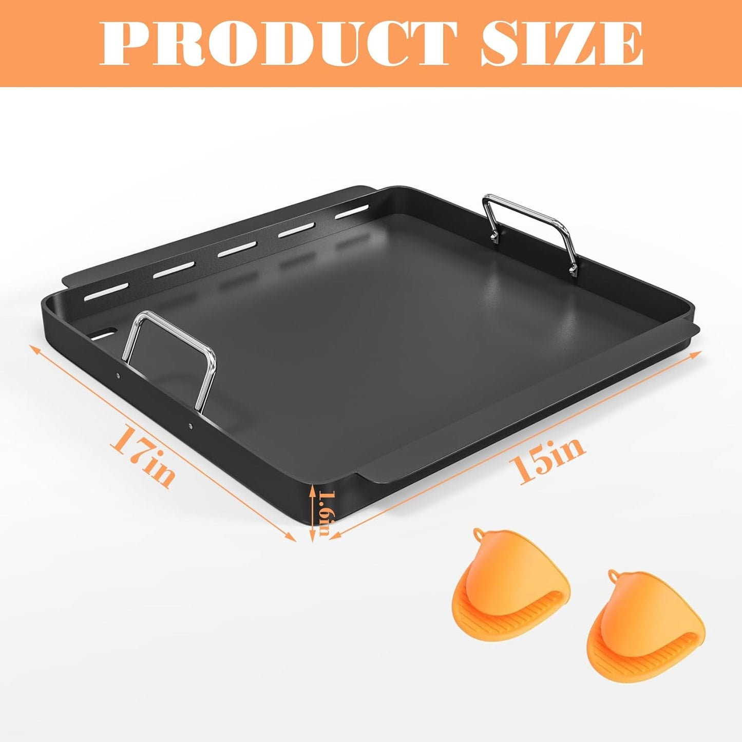 Full Size Griddle Inserts for Charbroil TRU Infrared 466243219 463242516 463342420 466242515 463355220 Gas Grills, G533-0009-W1 Griddle Replacement Parts for Charbroil Infrared 466242616 466242615