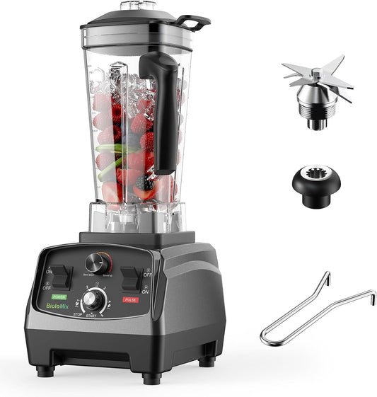 BioloMix Professional Blender,Smoothie Blender,Blender for Kitchen with 2200 Watt Motor,68 Oz Large Capacity, High Speed Blender for Shakes, Smoothies, Ice Crushing, Frozen Fruits (with Extra Parts)