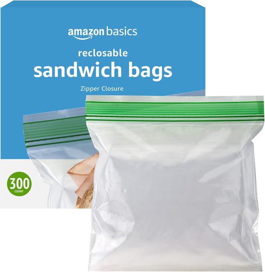 Amazon Basics Sandwich Storage Bags, 300 Count (Previously Solimo)