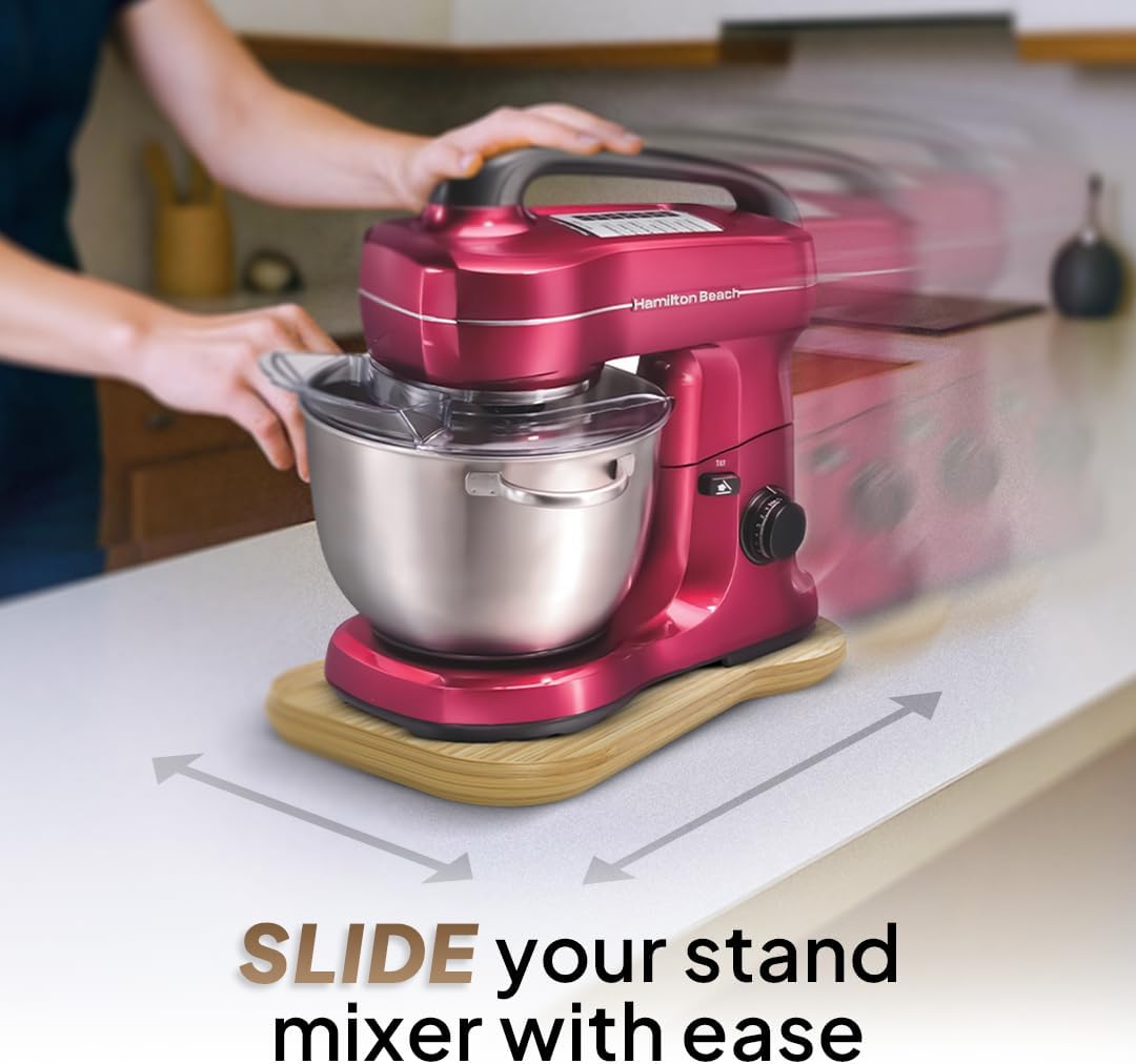 Ibyx Elegant Sliding Tray - Compatible with 4 Qt Hamilton Beach Stand Mixers and Other Heavy Appliances (Natural)