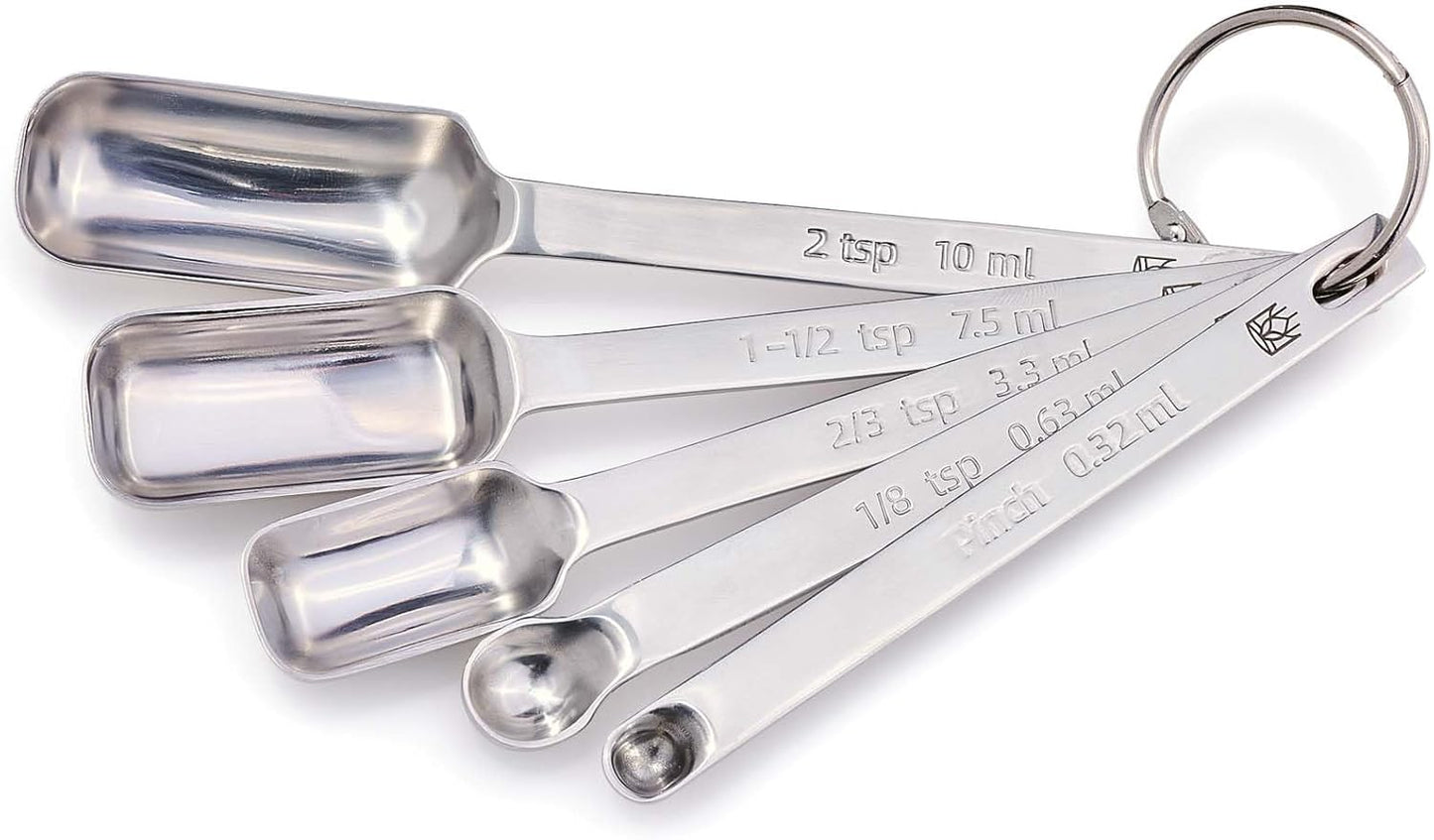 King Arthur Baking Company Odd-Sized Measuring Spoons, 18/8 Stainless Steel, 5-Piece Set