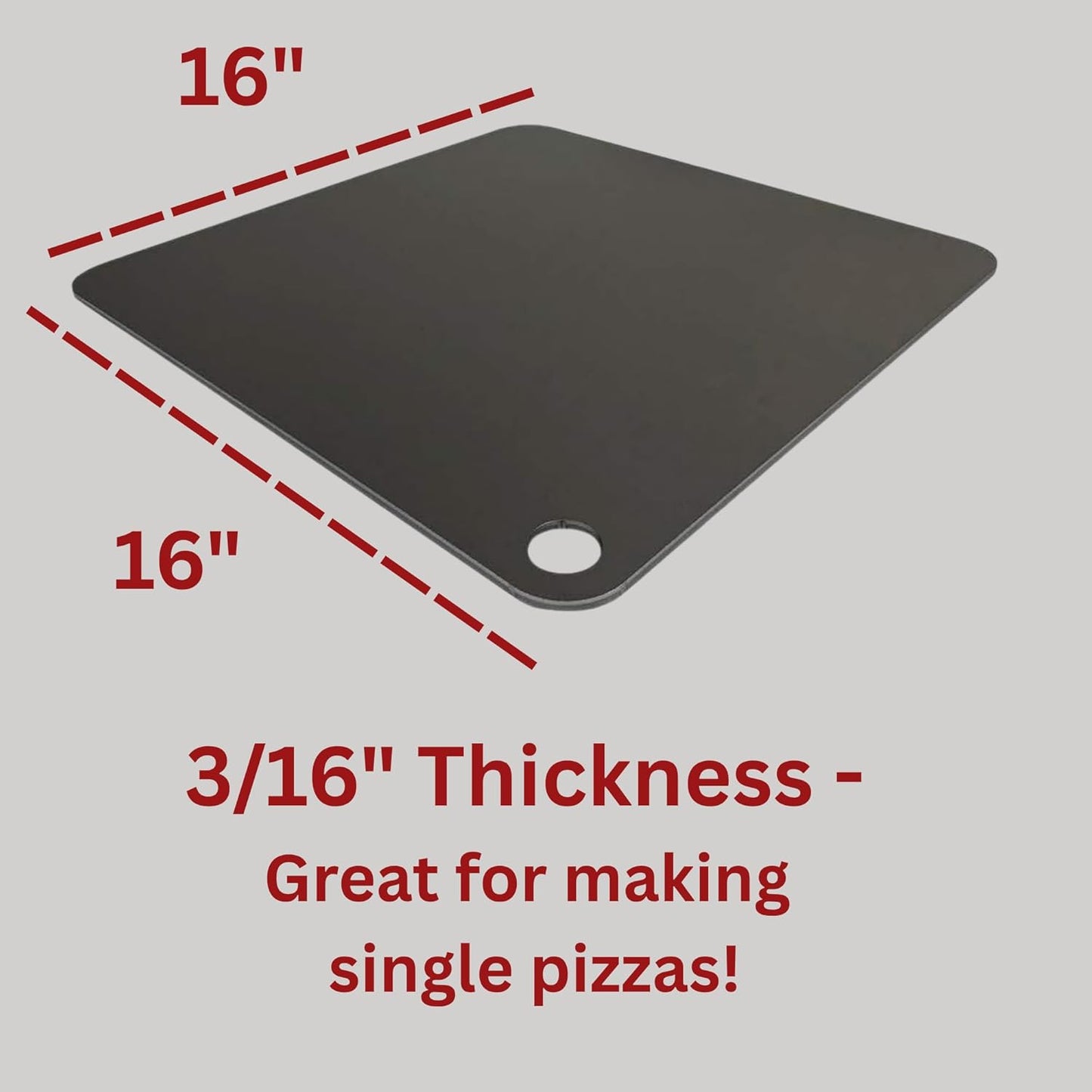 16" by 16" Pizza Steel (3/16" Standard Thickness) - Multipurpose Cooking Steel for Ovens & Grills - Made in the USA