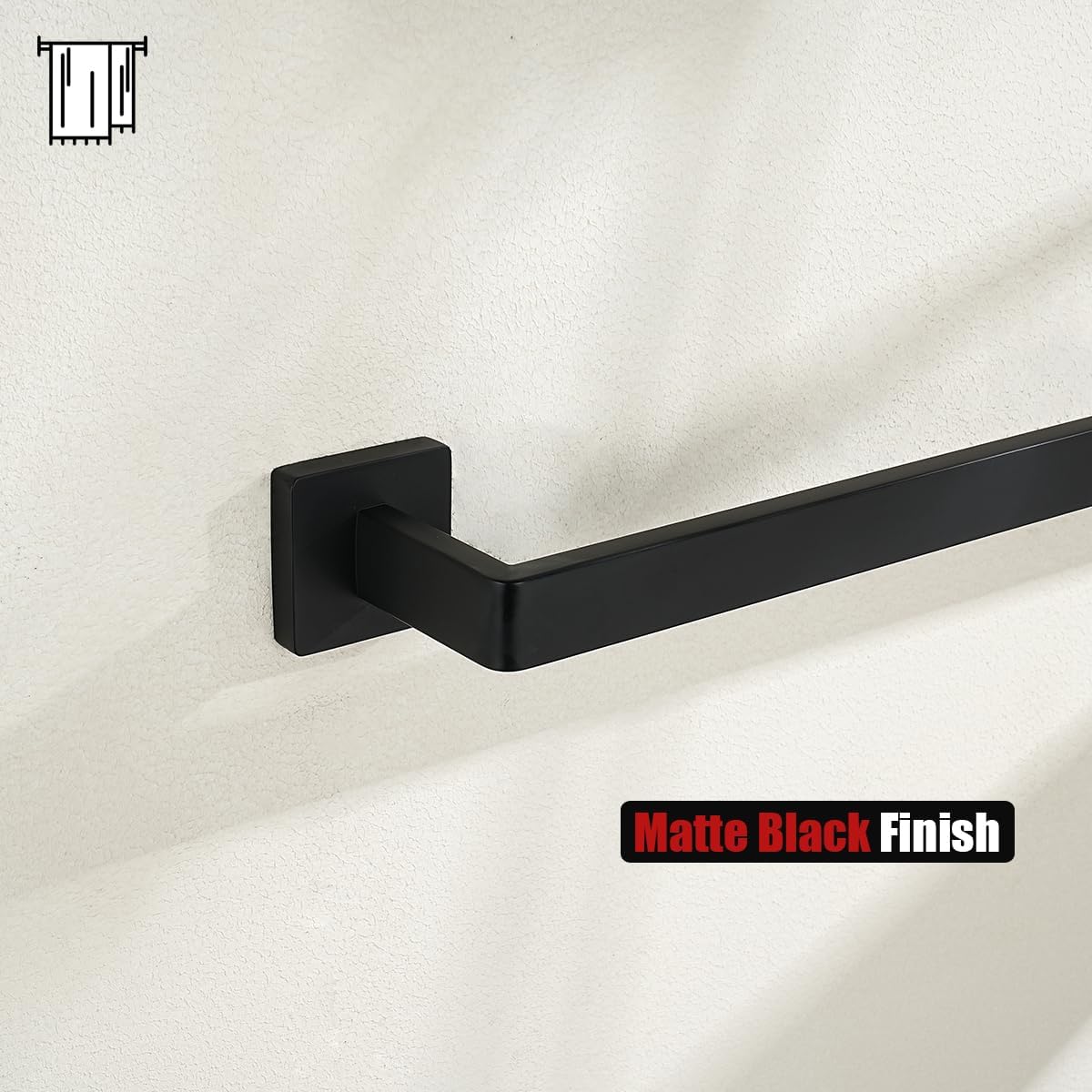 JQK Black Towel Bar, Rounded Edges 32.41 Inch Towel Rack, 304 Stainless Steel Bathroom Wall Mount, Useable Length 30 Inch, TB250L30-PB