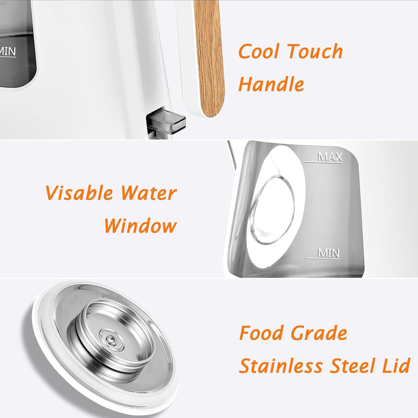 TOPWIT Electric Kettle, 1.0L Electric Tea Kettle with Removable Stainless Steel Infuser, BPA-Free Electric Glass Kettle with Window, Double Wall Water Warmer, Gooseneck, Auto-shut Off, White