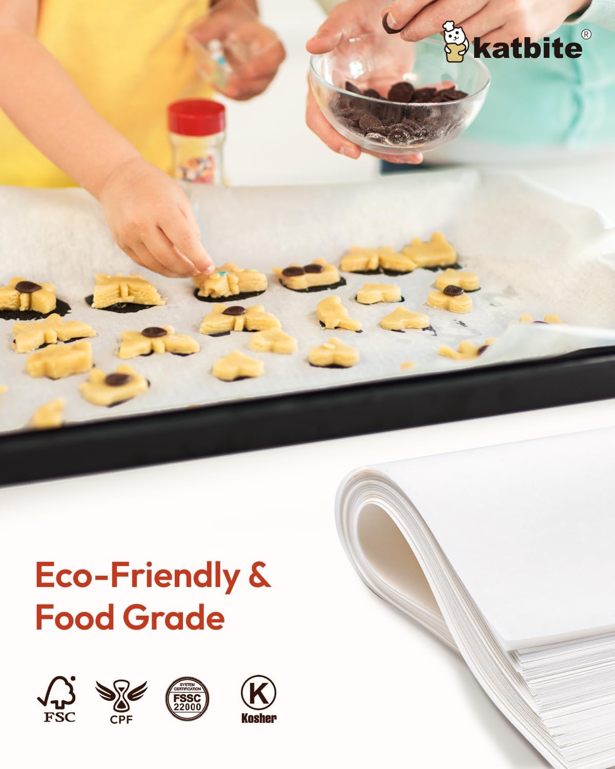 Katbite 16x24 inch Heavy Duty Parchment Paper Sheets, 100Pcs Precut Non-Stick Full Parchment Sheets for Baking, Cooking, Grilling, Frying and Steaming, Full Sheet Baking Pan Liners [Advanced Series]