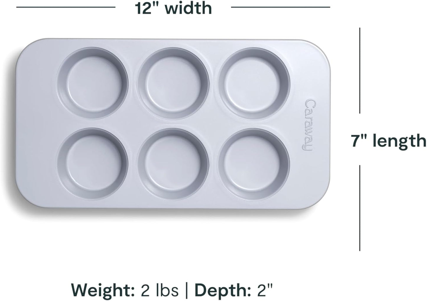 Caraway Nonstick Ceramic 6 Cup Muffin Pan Duo – Non-Toxic, PTFE & PFOA Free – Oven Safe – Aluminized Steel Core – Small Muffin Pan for Baking Cupcakes, Muffins & More - Sage